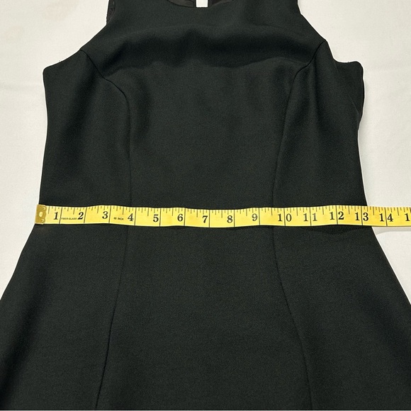 Vintage Long Sleeveless Evening Dress Round Neck‎ Slit Crepe Black Classic Glam - Picture 9 of 12